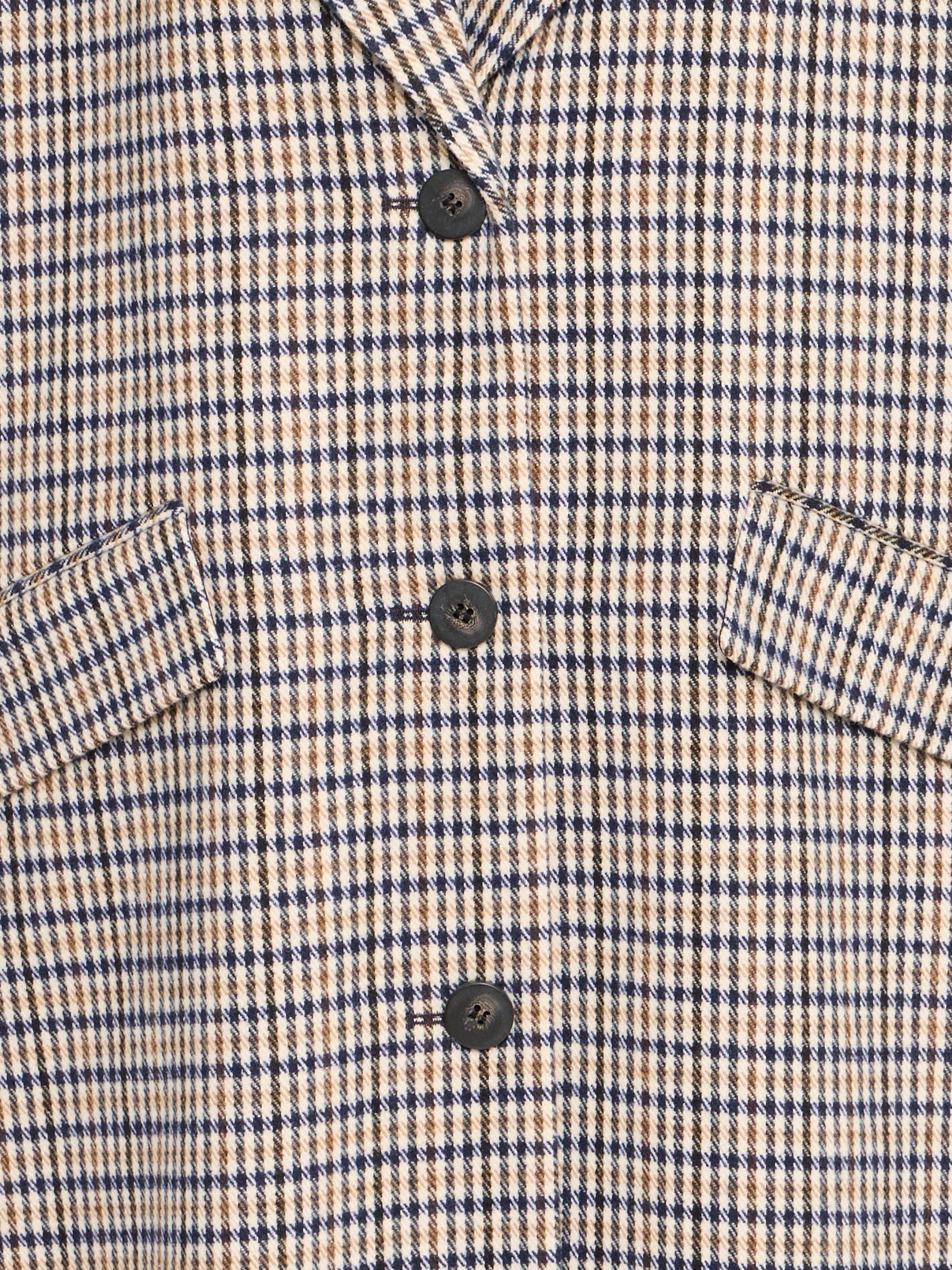 Product image 7 of 7, which shows ICHI Emmalu Check Kimono Sleeve Coat, Dark Navy/Multi, 8