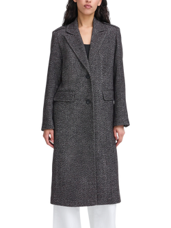 ICHI Emmalu Herringbone Coat, Black/Multi, Black/Multi
