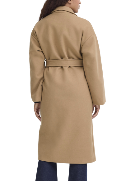 ICHI Jannet Belted Overcoat - view 2, Tiger's Eye