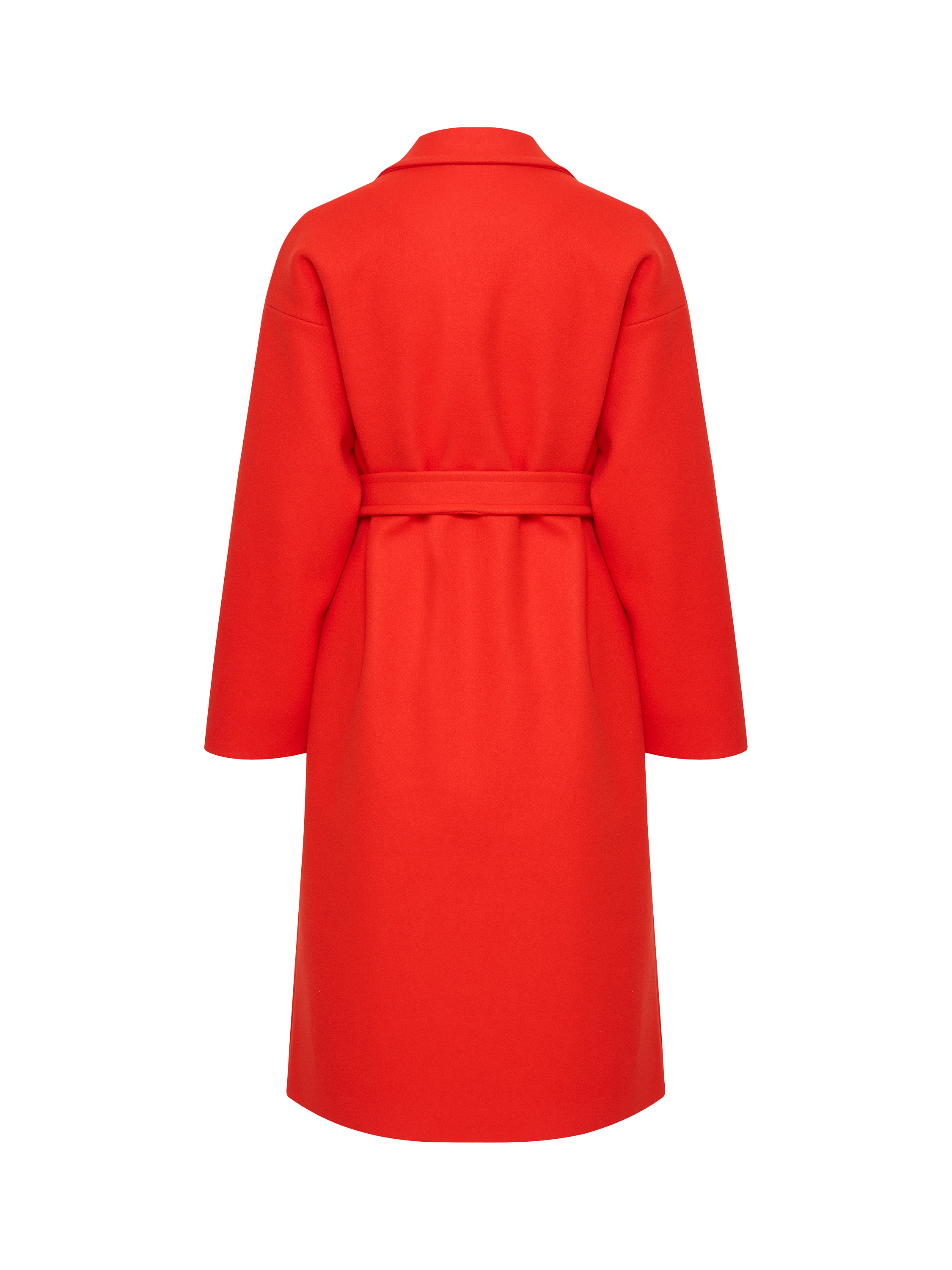 Product image 6 of 7, which shows ICHI Jannet Belted Overcoat, Fiery Red, 8