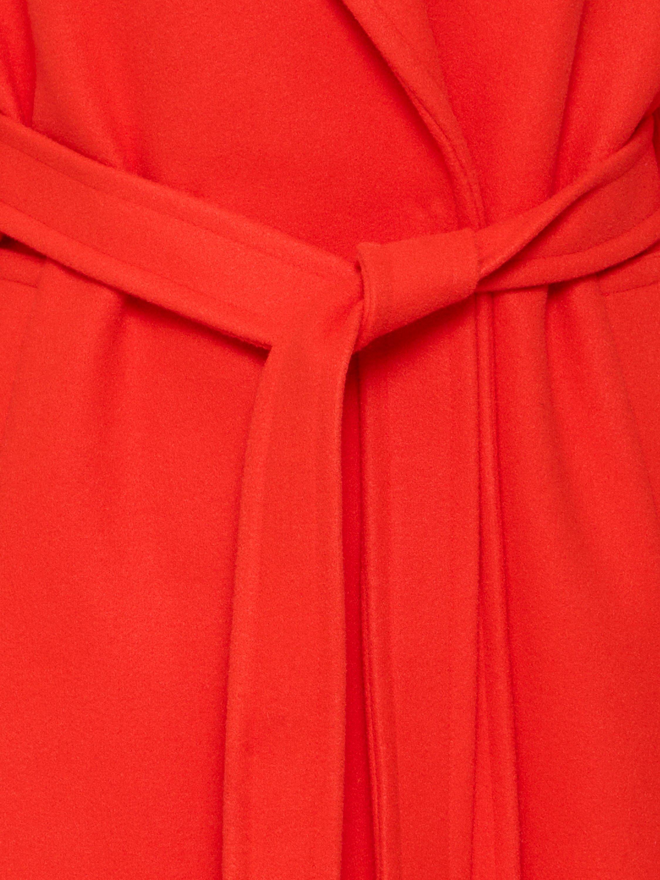 Product image 7 of 7, which shows ICHI Jannet Belted Overcoat, Fiery Red, 8