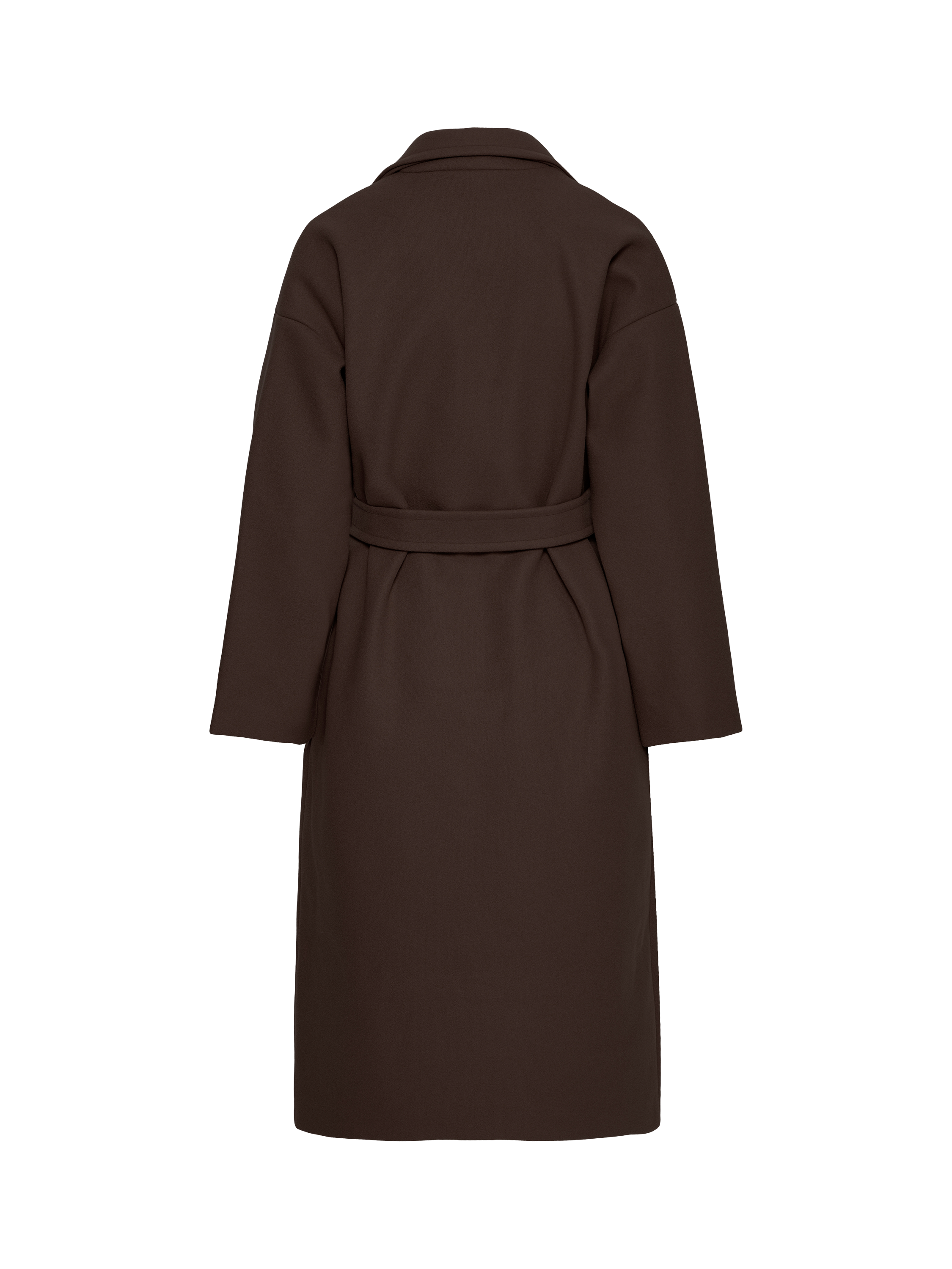 Product image 6 of 7, which shows ICHI Jannet Belted Overcoat, Chocolate Torte, 8