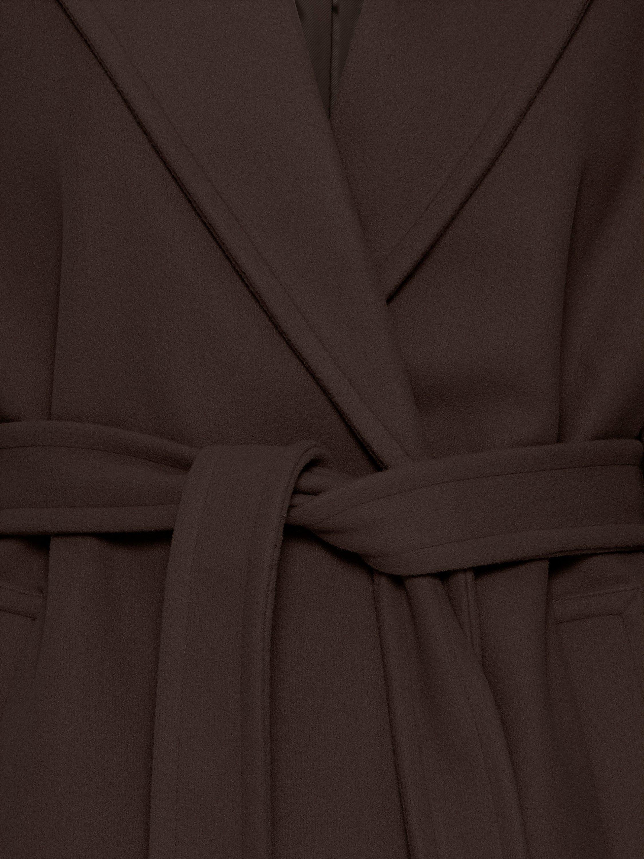 Product image 7 of 7, which shows ICHI Jannet Belted Overcoat, Chocolate Torte, 8