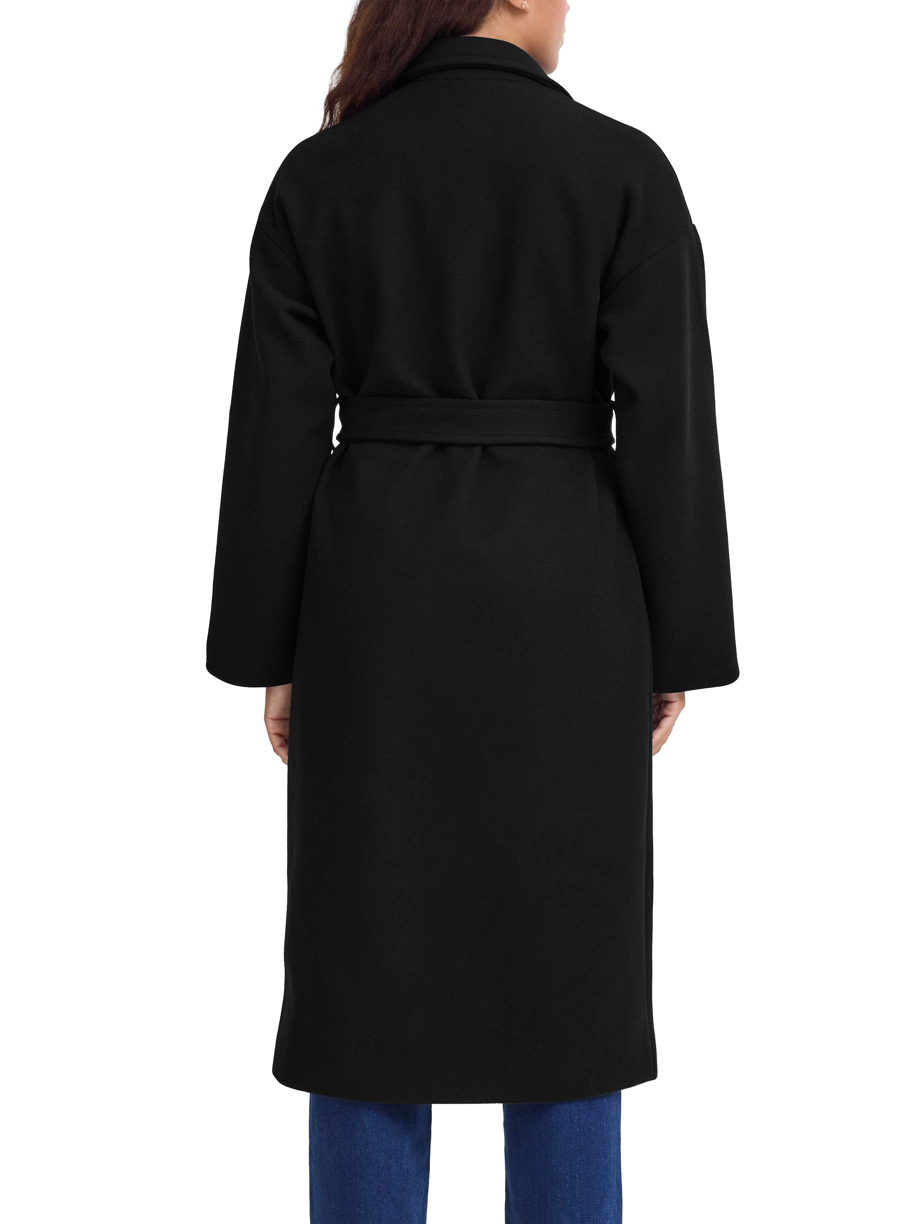 Product image 2 of 7, which shows ICHI Jannet Belted Overcoat, Black, 8