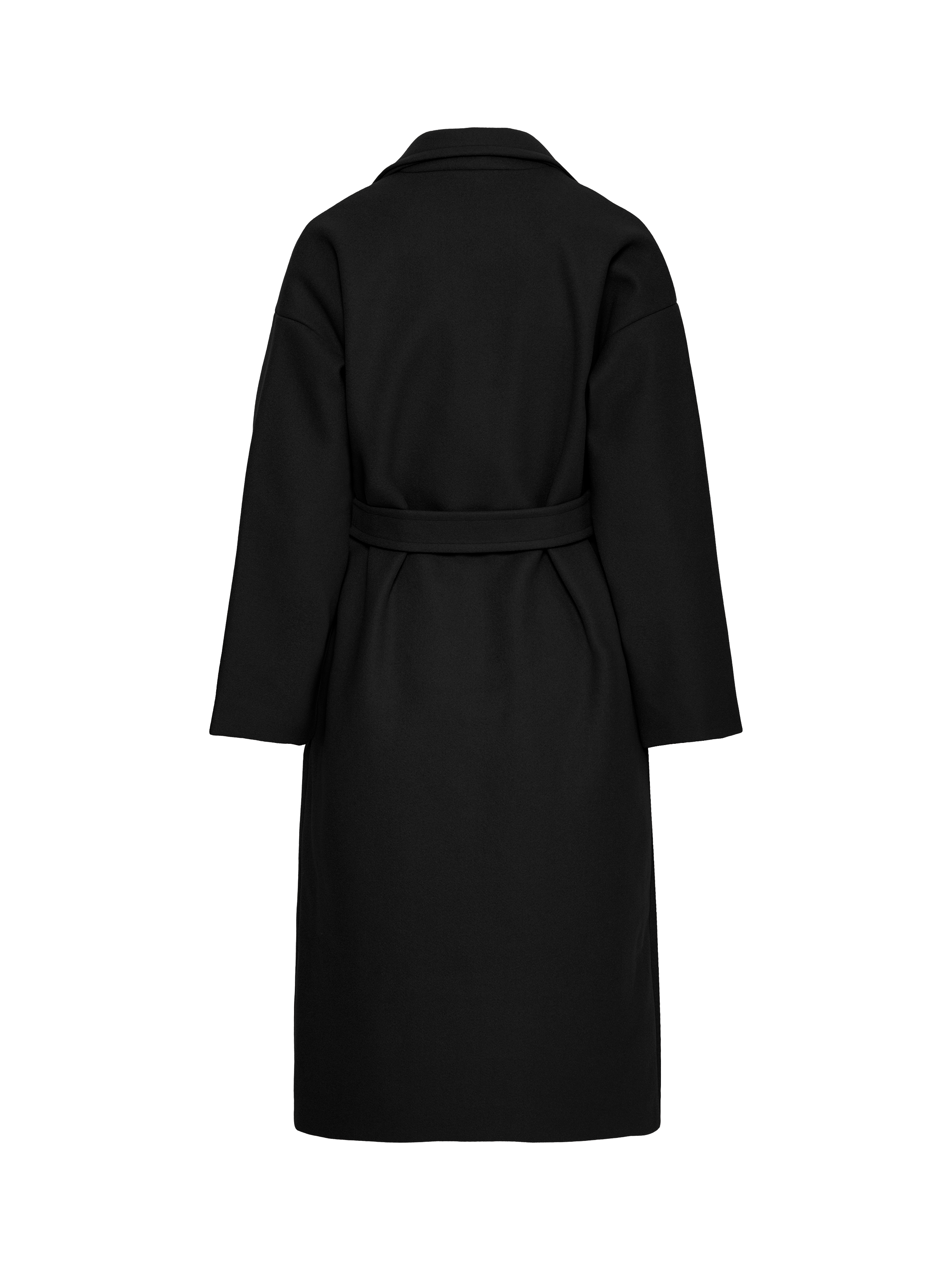 Product image 6 of 7, which shows ICHI Jannet Belted Overcoat, Black, 8