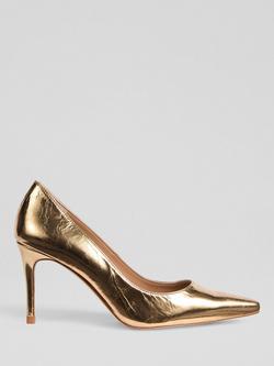 L.K.Bennett Floret Pointed Toe Court Shoes, Gold, Gold