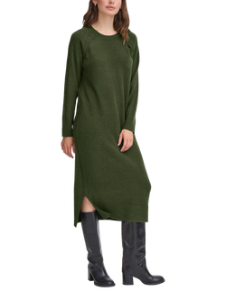 ICHI Dasila Shoulder Detail Jumper Dress, Rifle Green