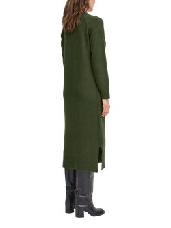 ICHI Dasila Shoulder Detail Jumper Dress - view 2, Rifle Green