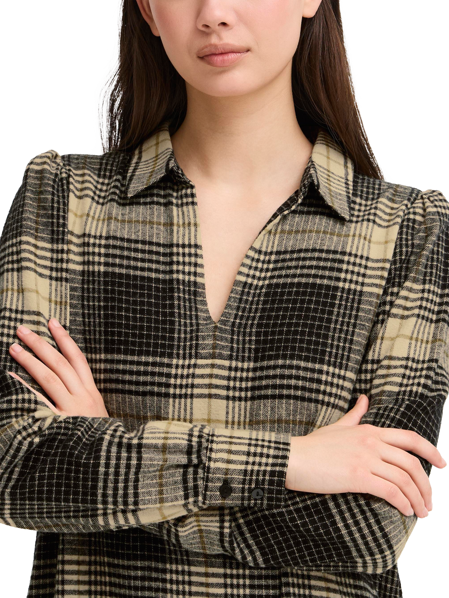 Product image 4 of 7, which shows ICHI Esiva Check Mini Dress, Multi, 8