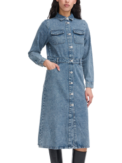 ICHI Minda Denim Shirt Dress, Medium Blue, Medium Blue