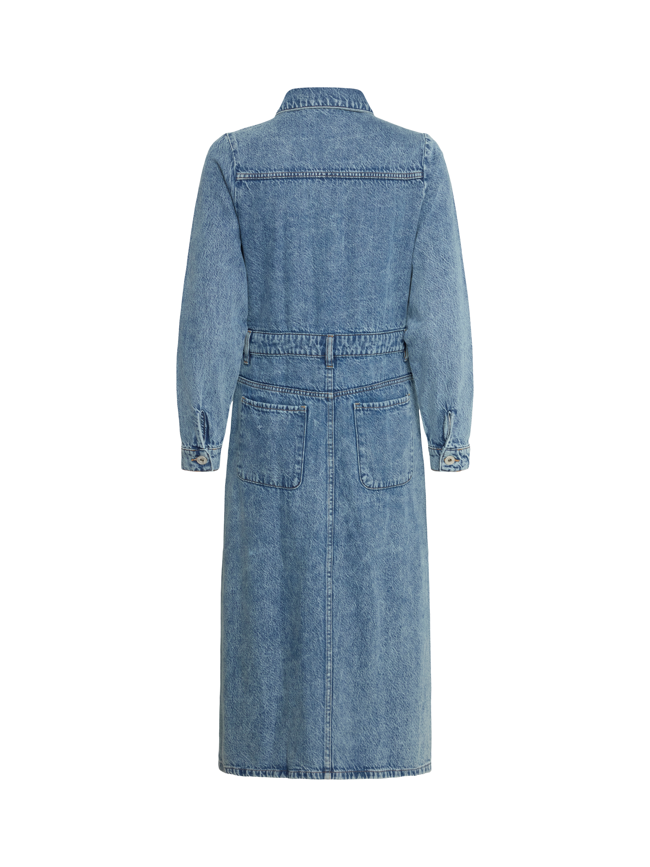 Product image 6 of 7, which shows ICHI Minda Denim Shirt Dress, Medium Blue, 8