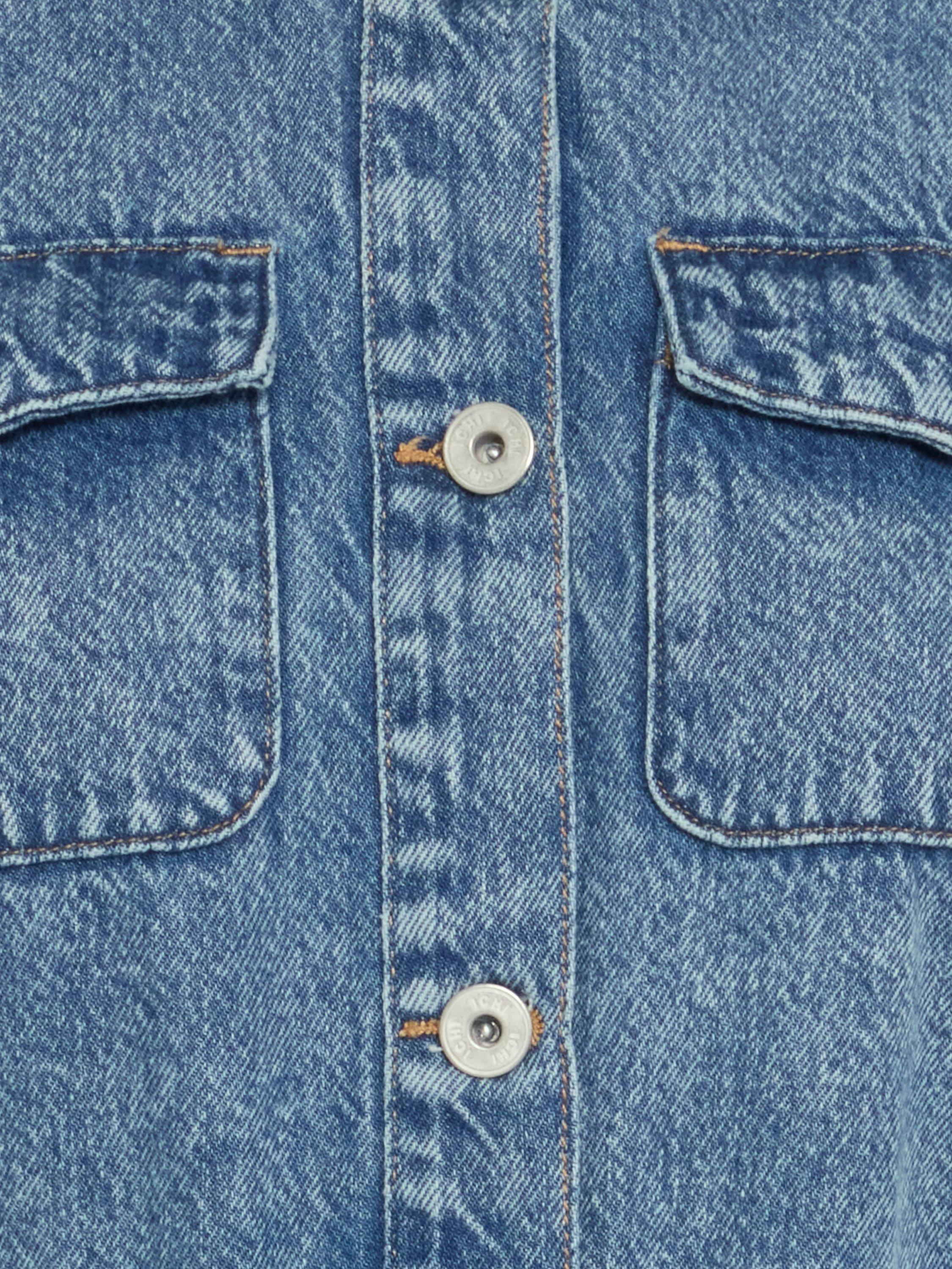 Product image 7 of 7, which shows ICHI Minda Denim Shirt Dress, Medium Blue, 8