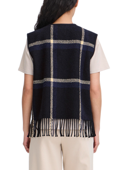 ICHI Foniza Sleeveless Checked Gilet, Patriot Blue - view 2, Patriot Blue