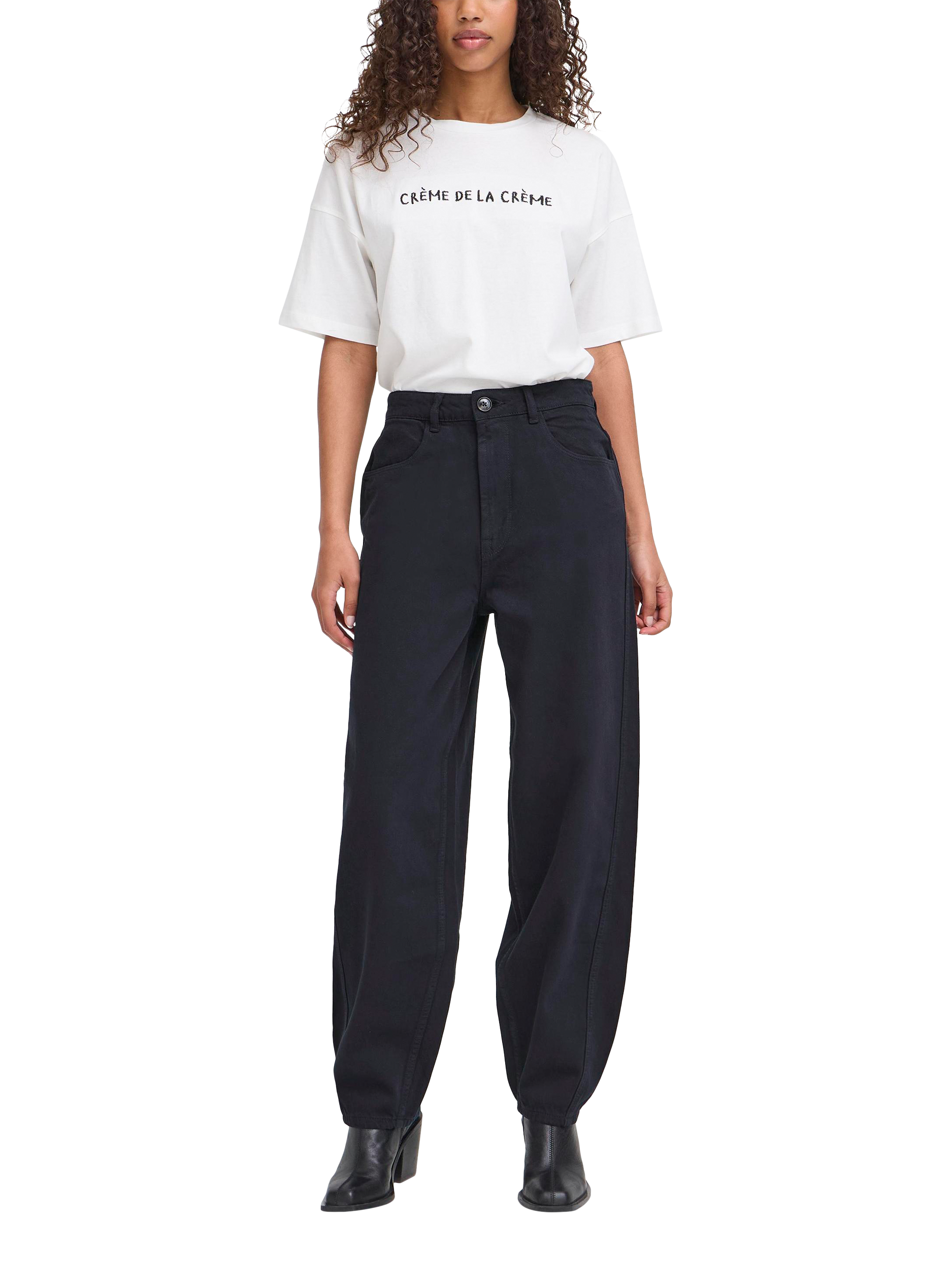 Product image 3 of 7, which shows ICHI Hezano Loose Fit Jeans, Dark Navy, 25R