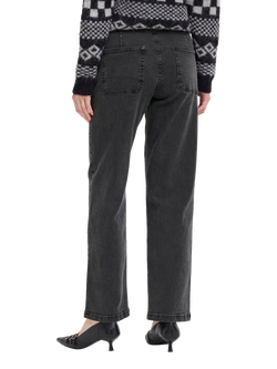 ICHI Nolia Pocket Embroidered Jeans, Washed Black - view 2, Washed Black