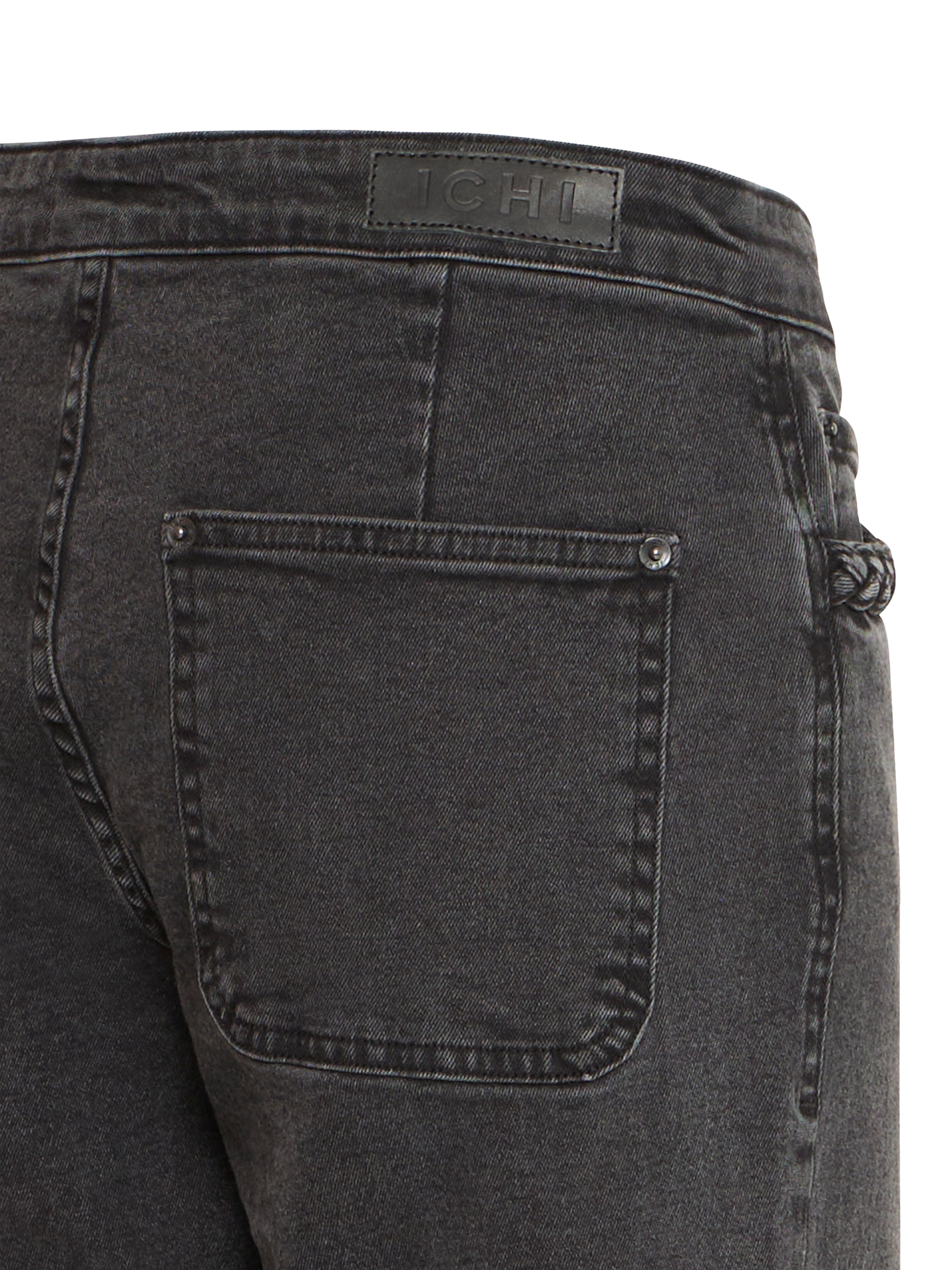 Product image 7 of 7, which shows ICHI Nolia Pocket Embroidered Jeans, Washed Black, 25R