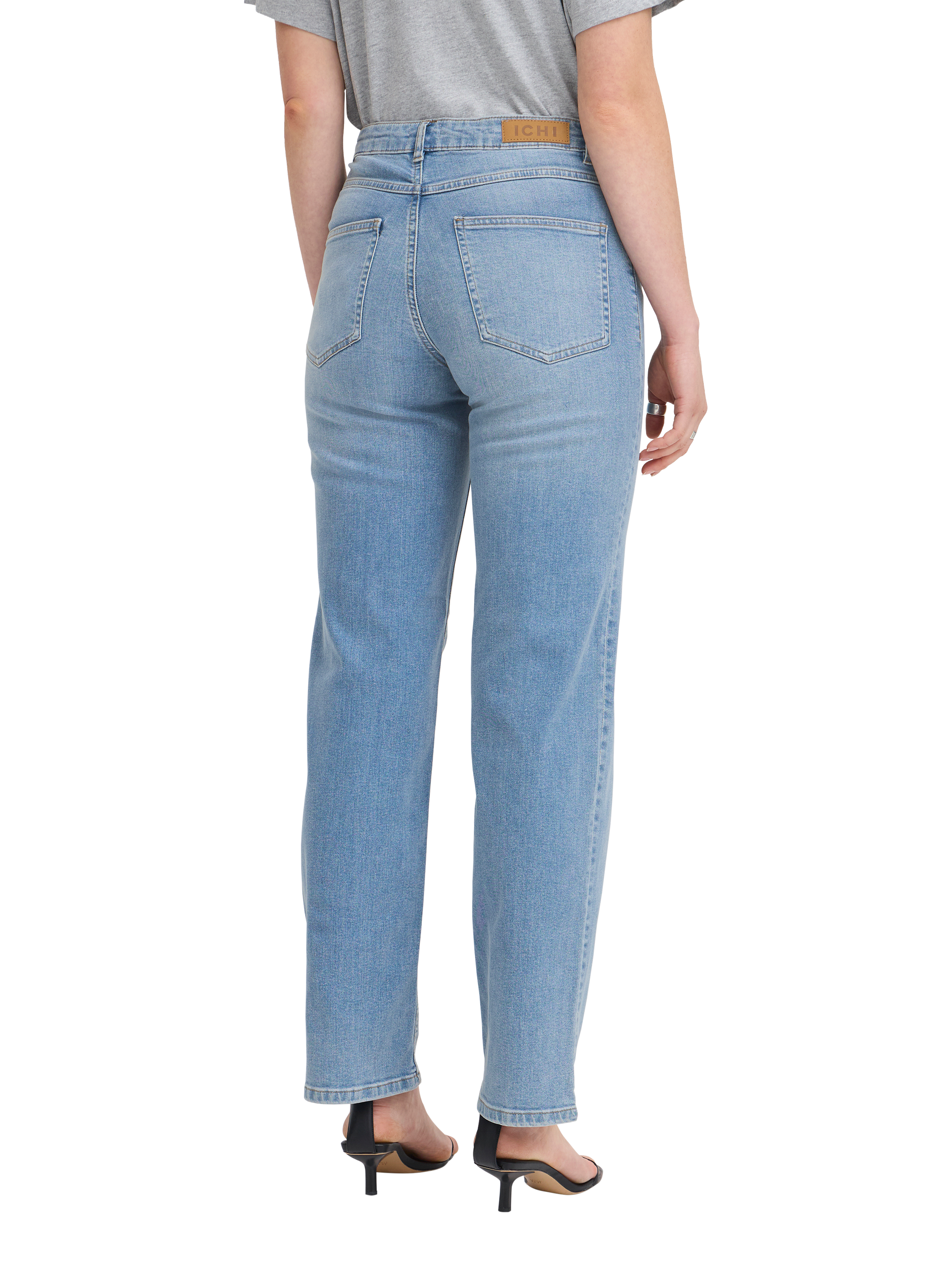 Product image 2 of 7, which shows ICHI Twiggy Straight Jeans, Light Blue, 25R