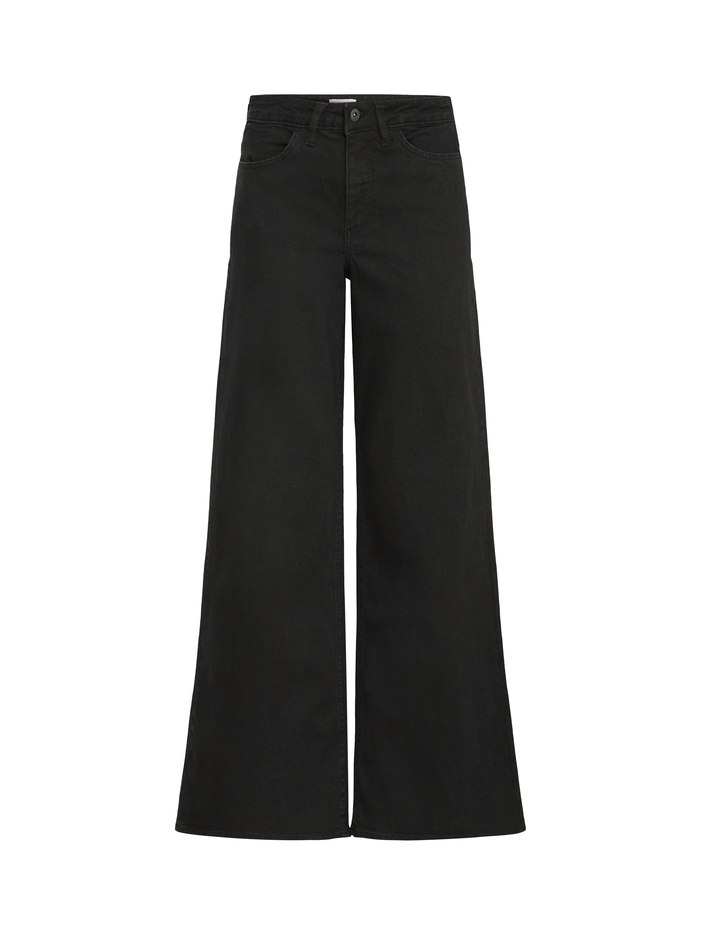 Product image 5 of 7, which shows ICHI Twiggy Wide Leg Jeans, Black, 25R
