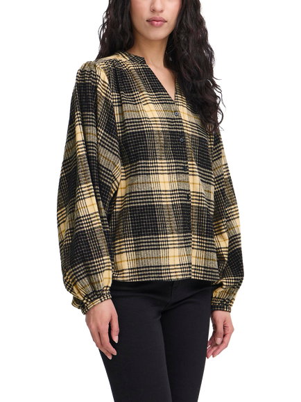 ICHI Esiva Check Long Sleeve Shirt, Multi, Multi