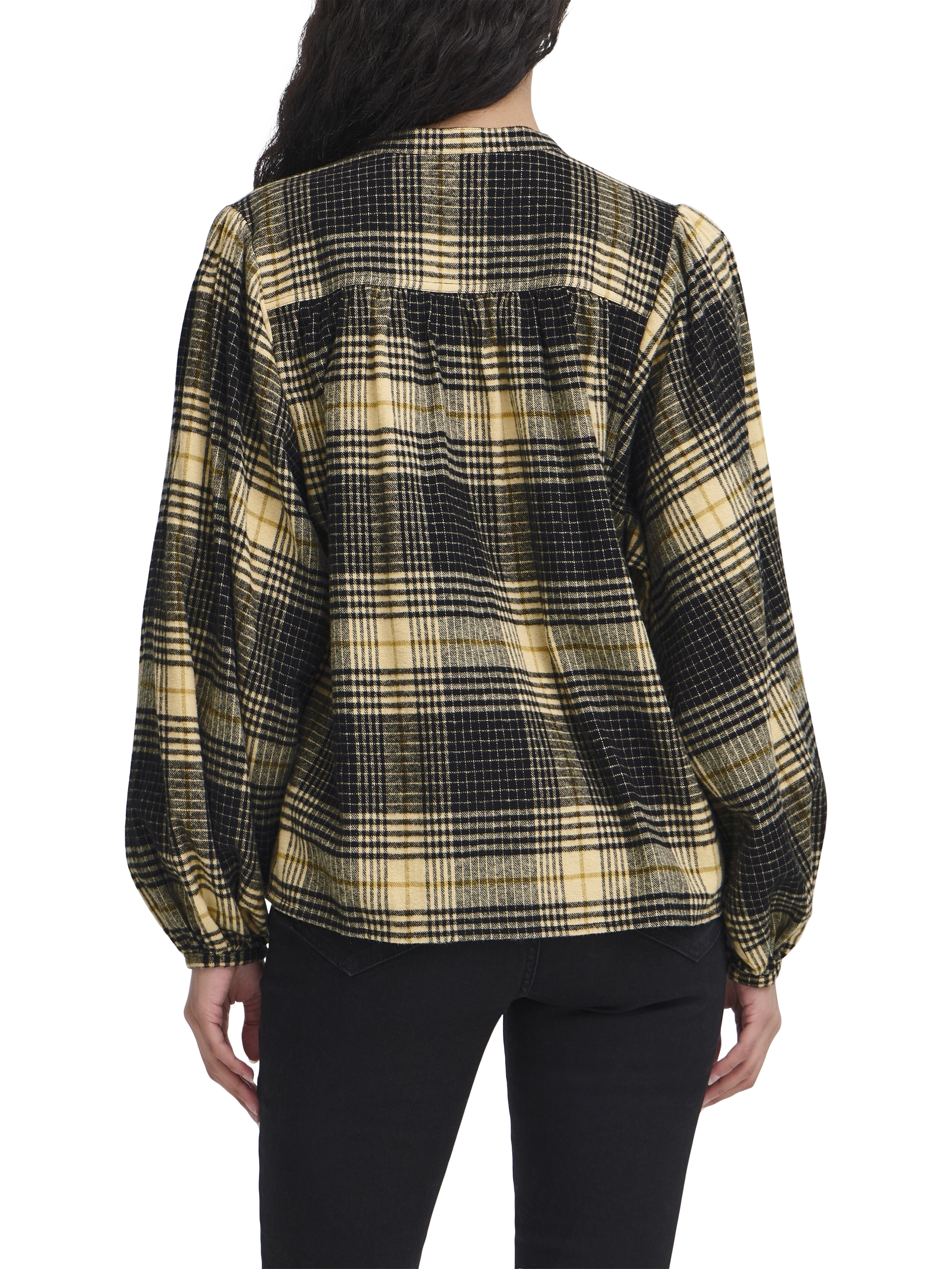 Product image 2 of 7, which shows ICHI Esiva Check Long Sleeve Shirt, Multi, 8