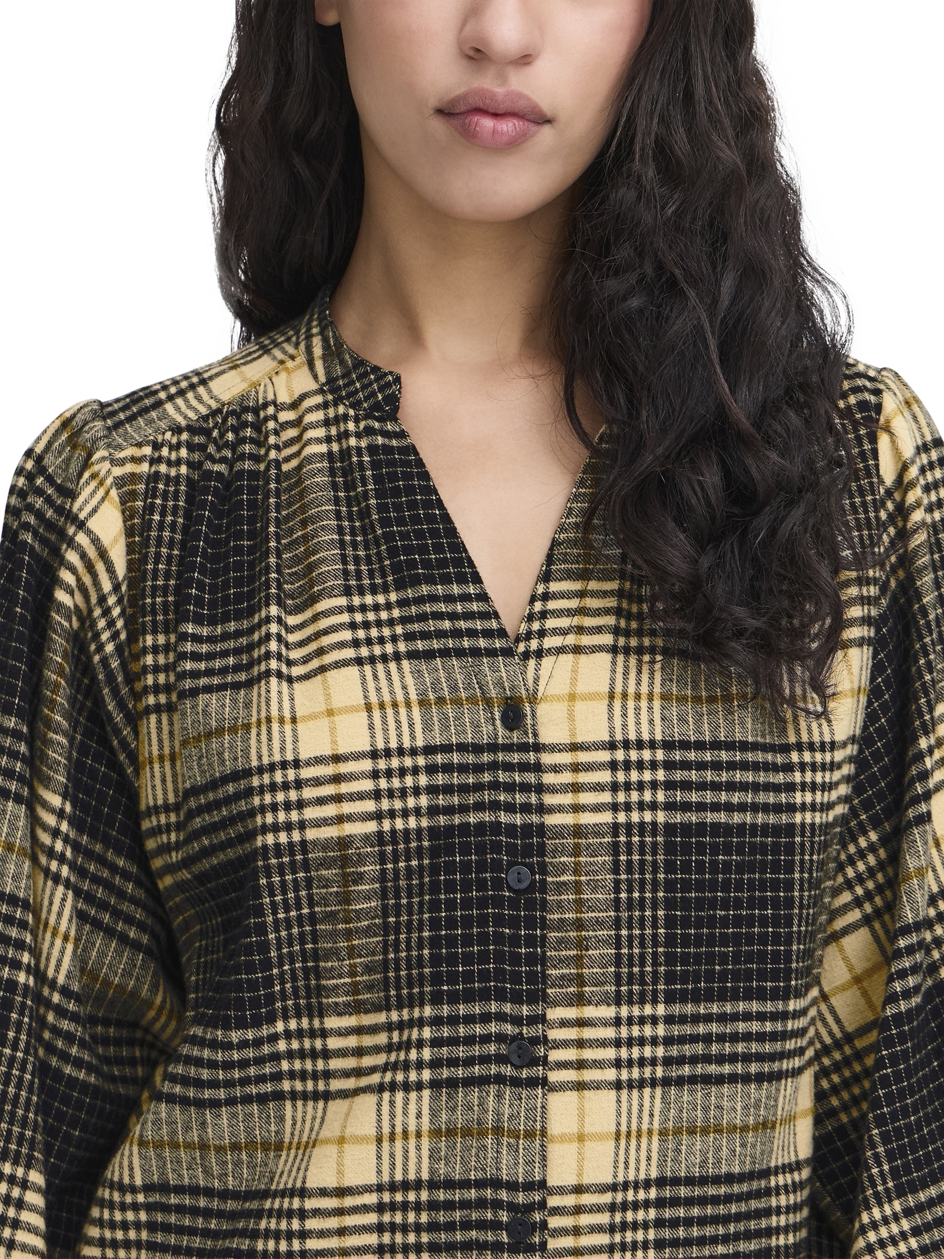 Product image 4 of 7, which shows ICHI Esiva Check Long Sleeve Shirt, Multi, 8