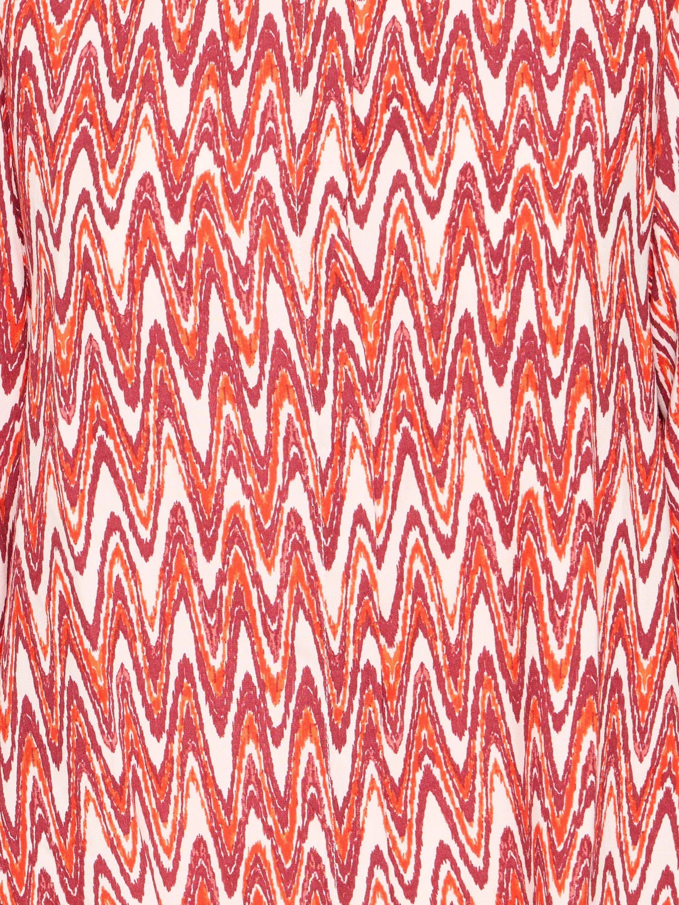 Product image 7 of 7, which shows ICHI Lueca Ikat High Neck Top, Red Ikat Waves, 8