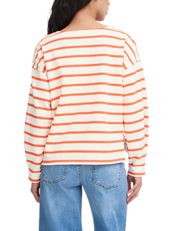 ICHI Magga Stripe Button Detail Top, White/Multi - view 2, White/Multi