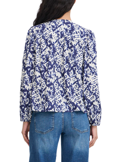 ICHI Vera Diamond Ikat Top, Blue/Multi - view 2, Blue/Multi