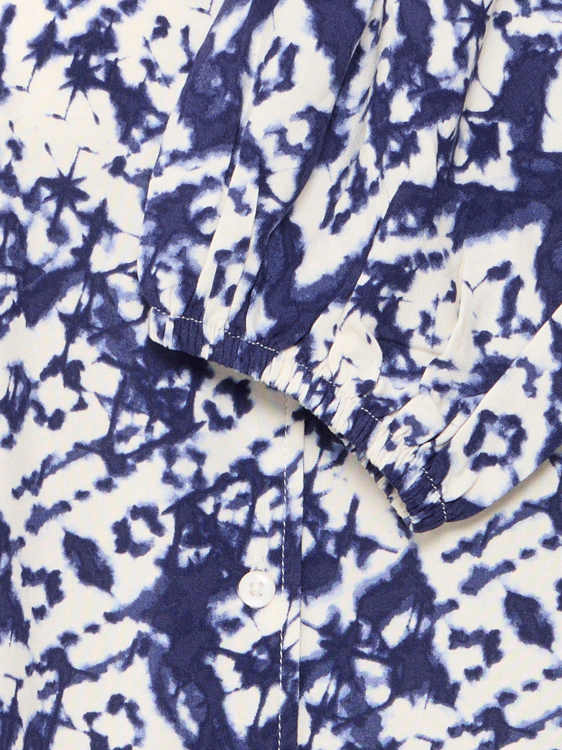 Product image 7 of 7, which shows ICHI Vera Diamond Ikat Top, Blue/Multi, 12