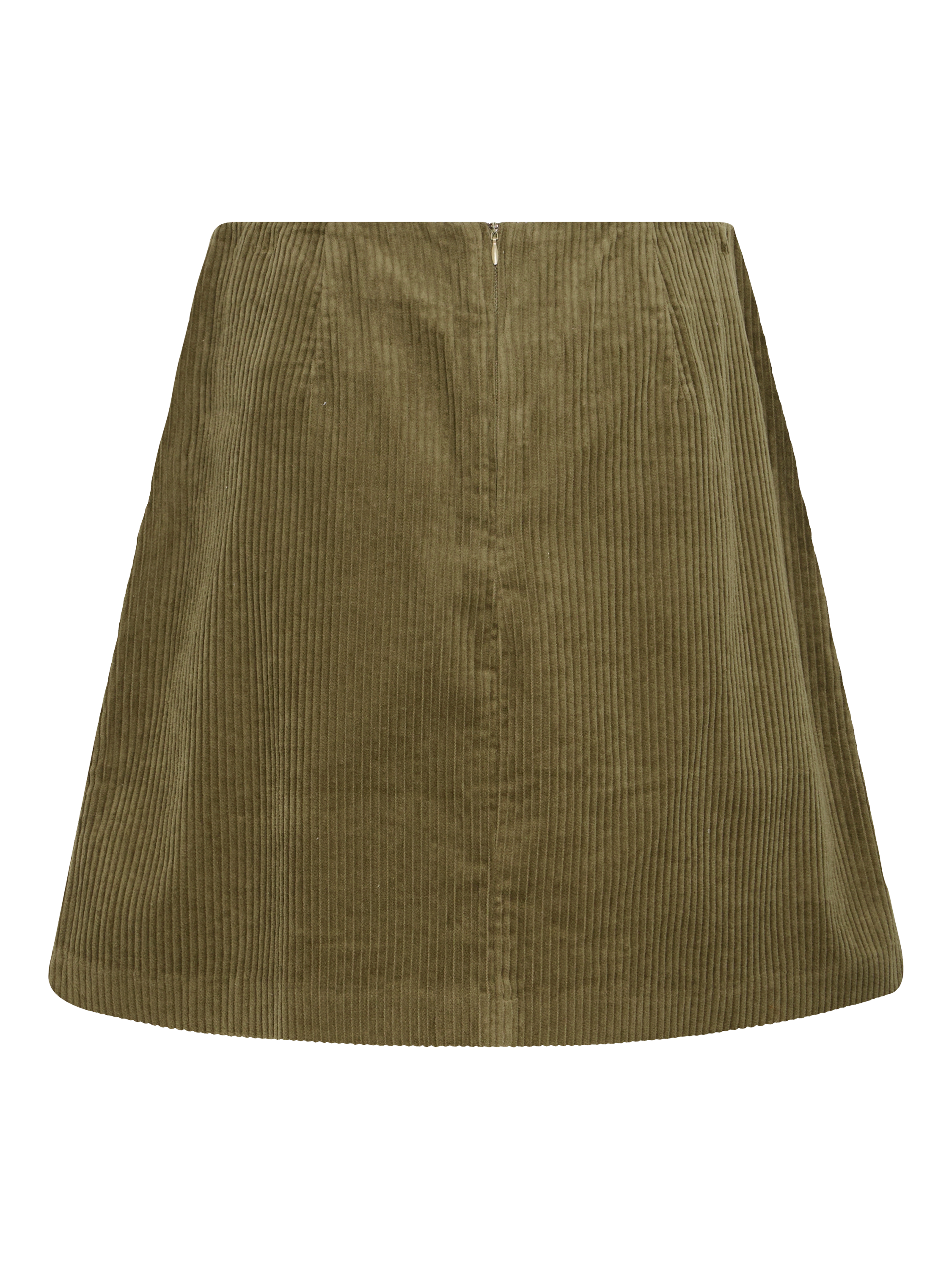 Product image 6 of 7, which shows ICHI Focaro Corduroy Mini Skirt, Dusky Green, 8