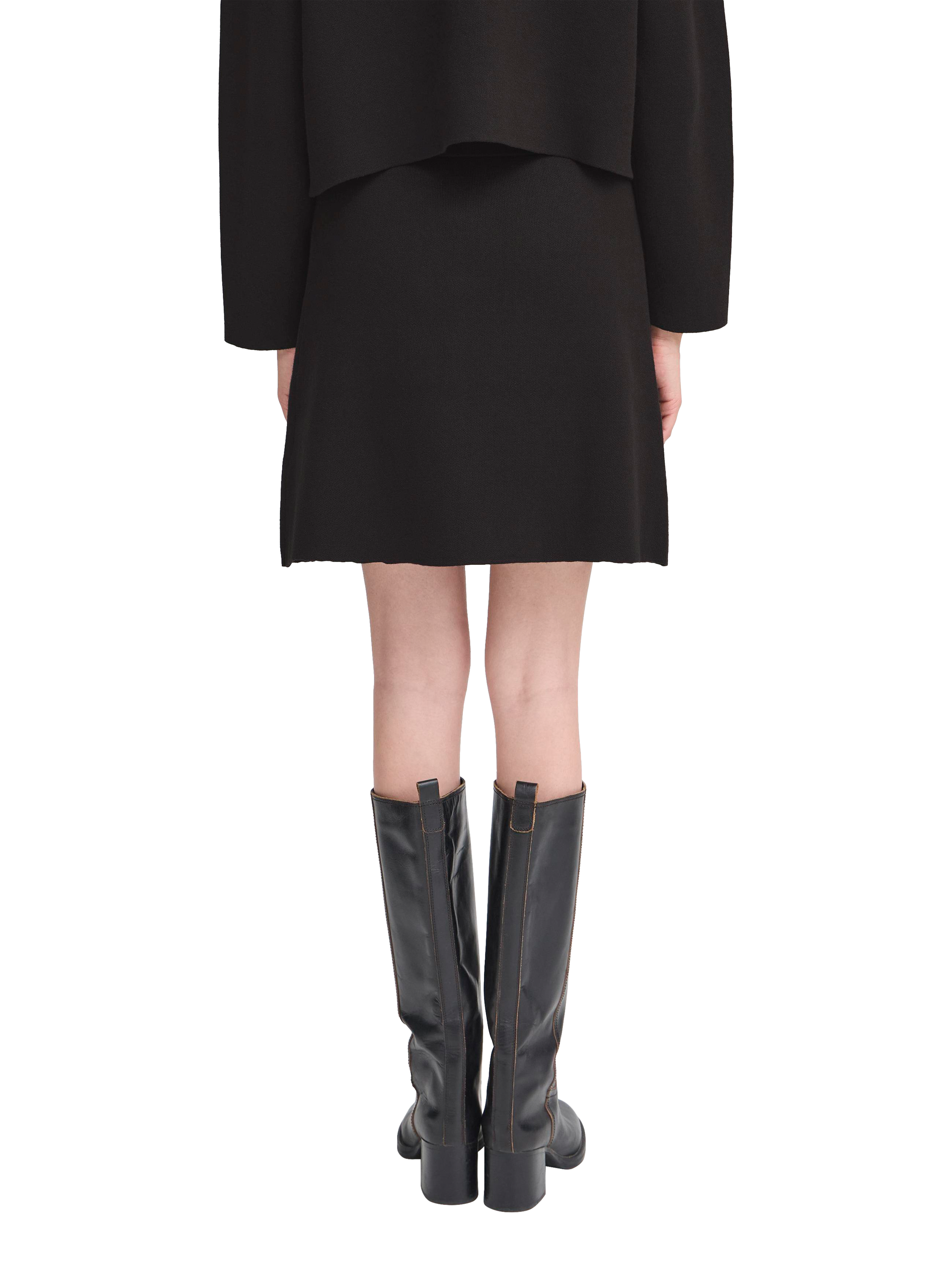 Product image 2 of 7, which shows ICHI Ketty Button Detail Mini Skirt, Black, L