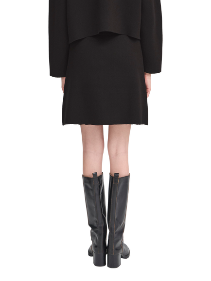 ICHI Ketty Button Detail Mini Skirt, Black - view 2, Black