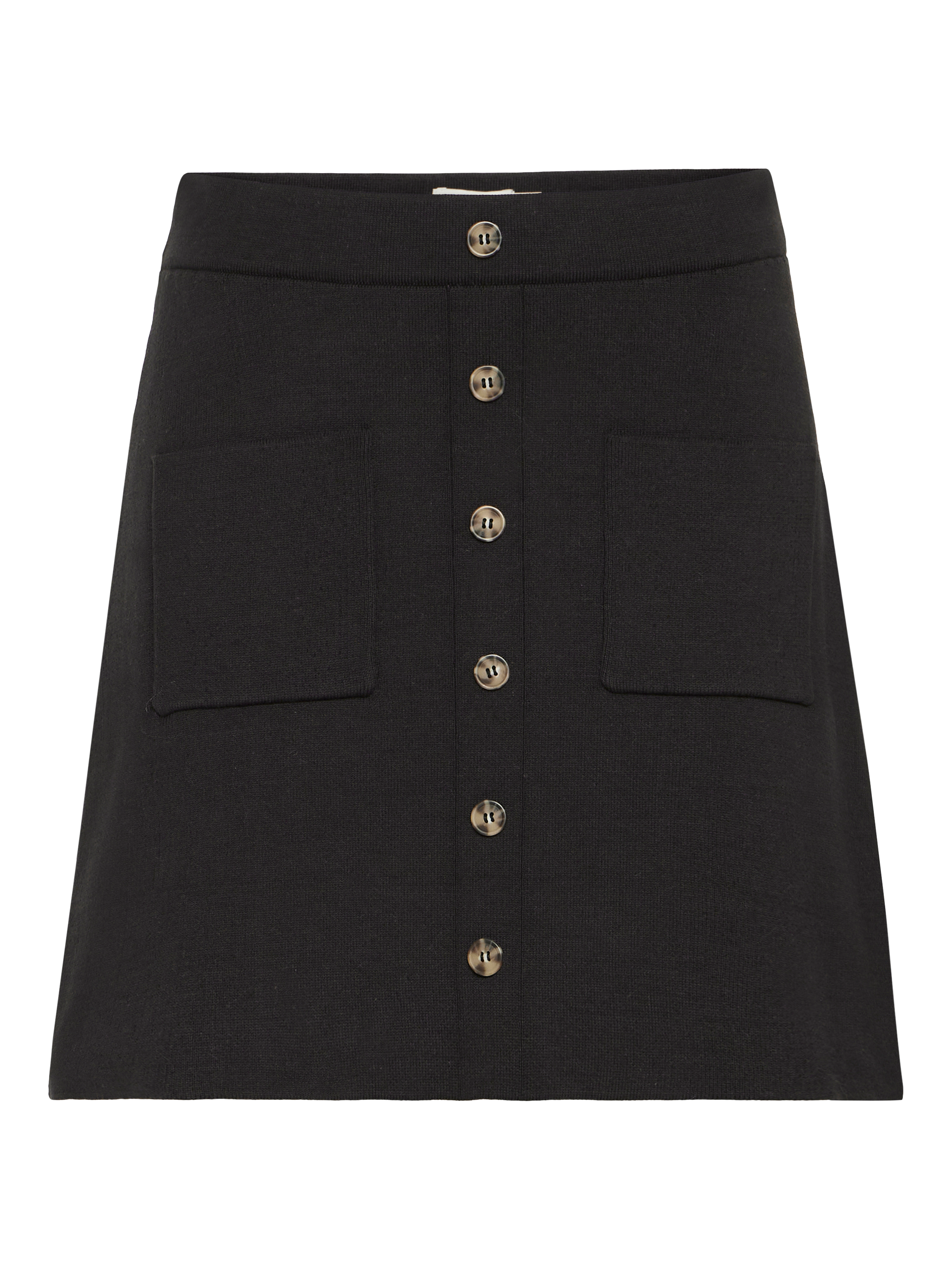 Product image 5 of 7, which shows ICHI Ketty Button Detail Mini Skirt, Black, L