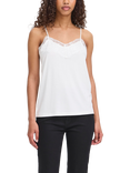 ICHI Lace Trim Vest Top, Cloud Dancer