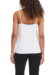 ICHI Lace Trim Vest Top, Cloud Dancer