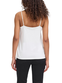 ICHI Lace Trim Vest Top, Cloud Dancer - view 2, Cloud Dancer