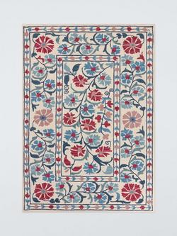 John Lewis Malika Suzani Hand Tufted Pure Wool Rug, Natural/Pink, Natural/Pink