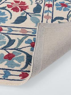 John Lewis Malika Suzani Hand Tufted Pure Wool Rug, Natural/Pink - view 2, Natural/Pink