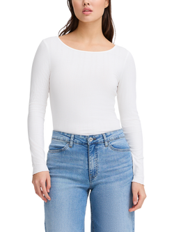 ICHI Cella Long Sleeve Top, Cloud Dancer
