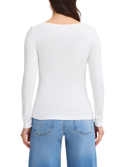 ICHI Cella Long Sleeve Top - view 2, Cloud Dancer