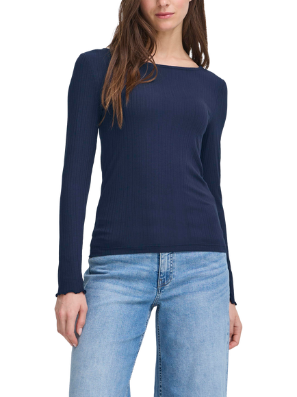 ICHI Cella Long Sleeve Top, Total Eclipse