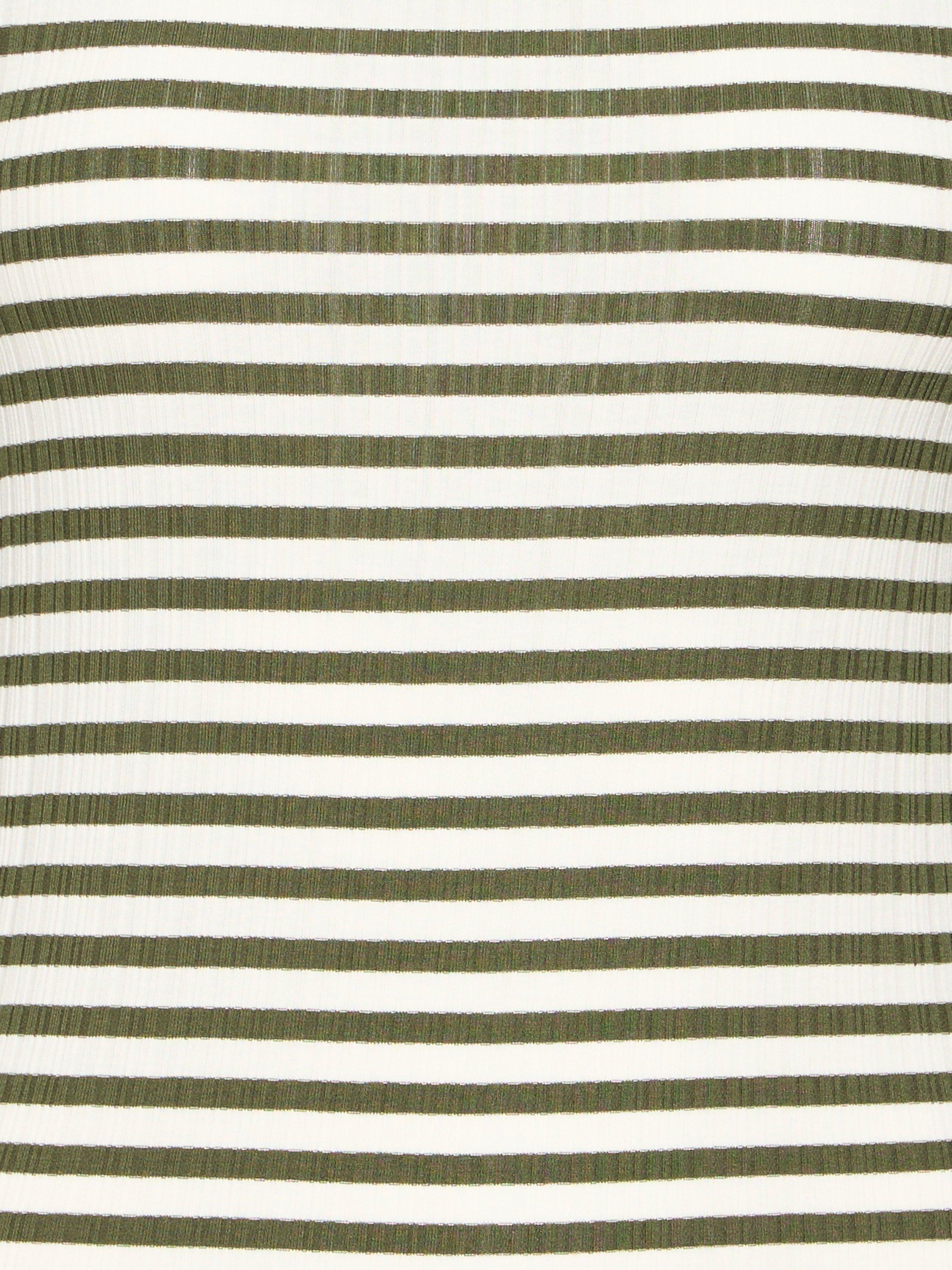 Product image 7 of 7, which shows ICHI Cella Stripe Long Sleeve Top, Cloud/Rifle Green, XS