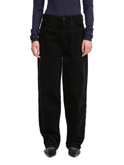 ICHI Focaro Corduroy Trousers, Black