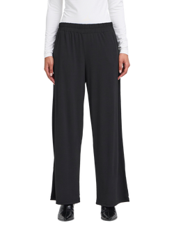 ICHI Lima Elastic Waist Trousers, Black, Black