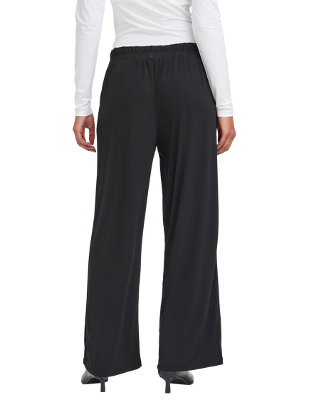 ICHI Lima Elastic Waist Trousers, Black - view 2, Black