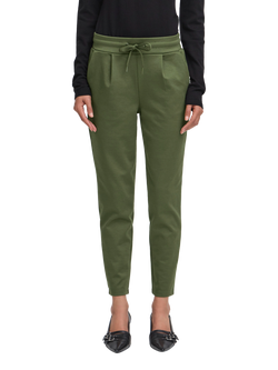 ICHI Kate Cropped Tailored Trousers, Rifle Green, Rifle Green