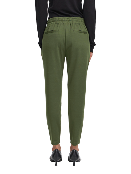 ICHI Kate Cropped Tailored Trousers, Rifle Green - view 2, Rifle Green