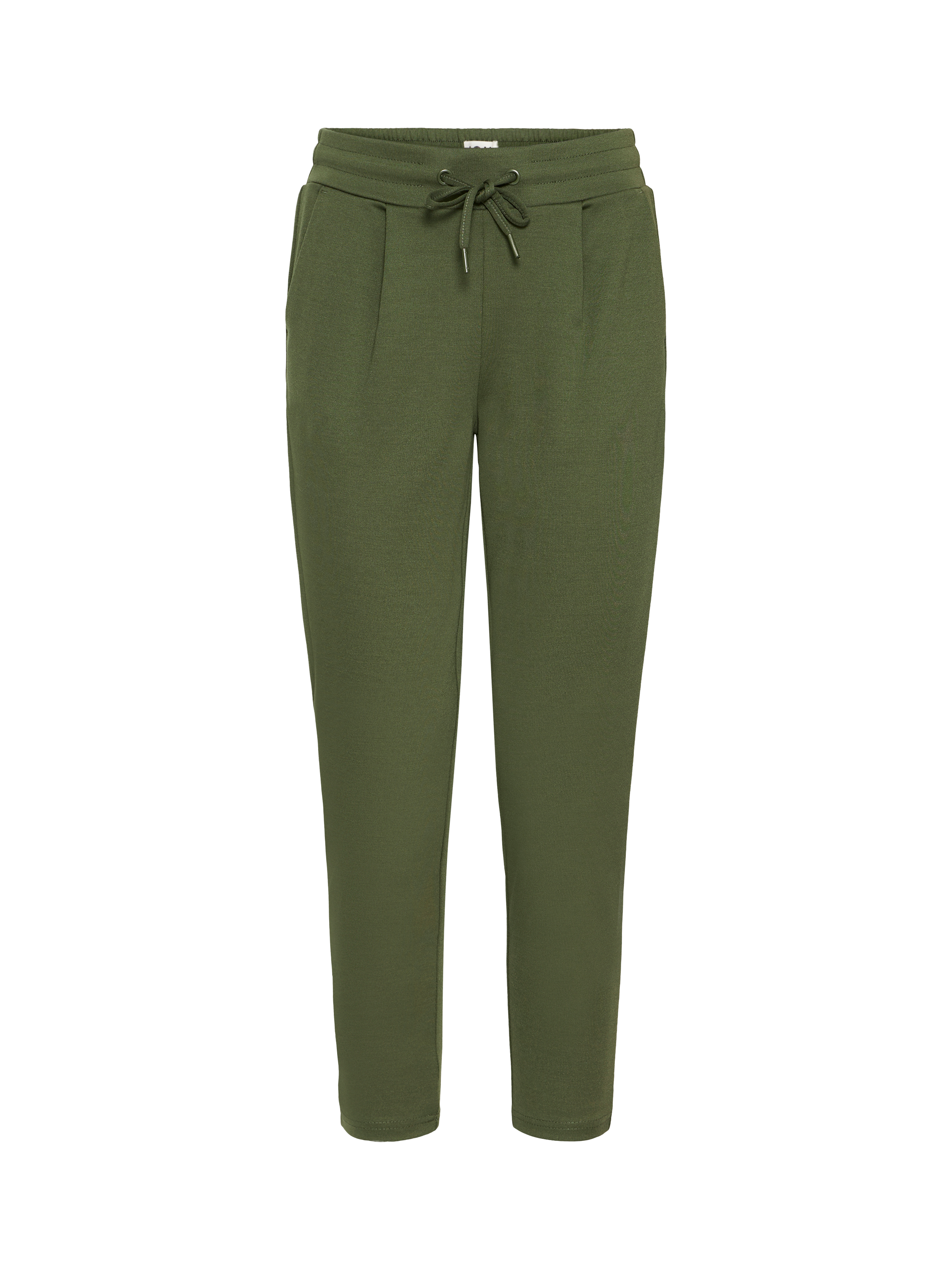 Product image 5 of 7, which shows ICHI Kate Cropped Tailored Trousers, Rifle Green, XS