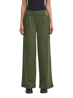 ICHI Kate Wide Leg Tailored Trousers, Rifle Green