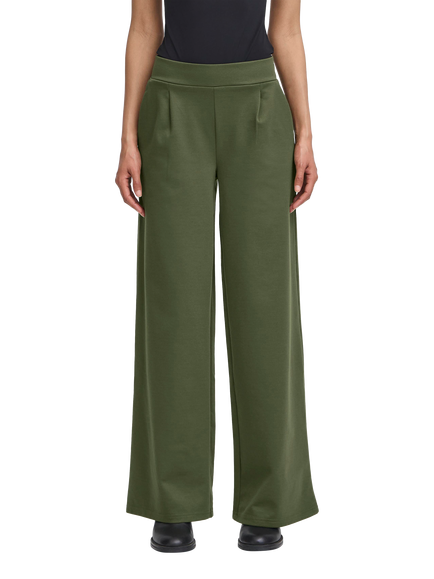ICHI Kate Wide Leg Tailored Trousers, Rifle Green